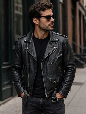 Black Leather Biker Jacket